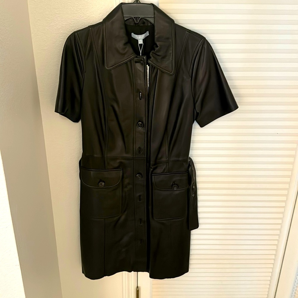 NWT Antonio Milano leather mini dress. Wonderful quality. Perfect for fall!